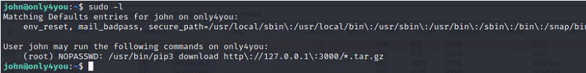 Sudo permission to run pip download Sudo pip privilege showing download permission